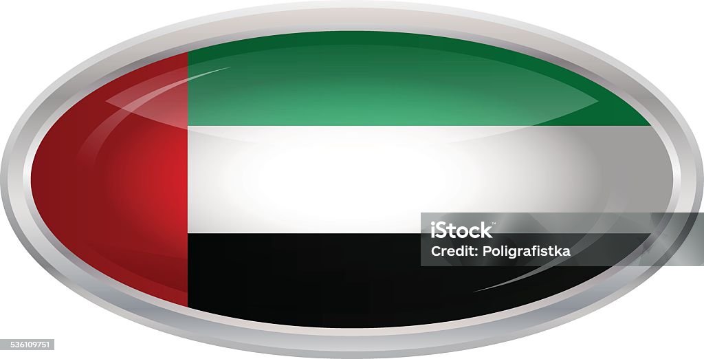 Glossy Button - Flag of United Arab Emirates Glossy Button Design - Flag of United Arab Emirates 2015 stock vector