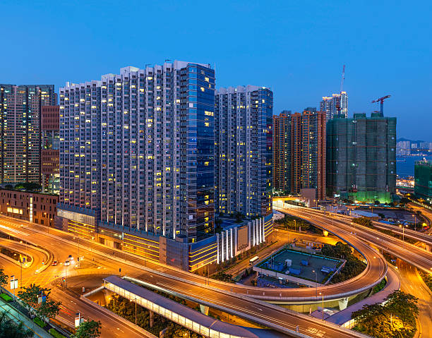istock Modern city at night, Hong Kong, China 536110259