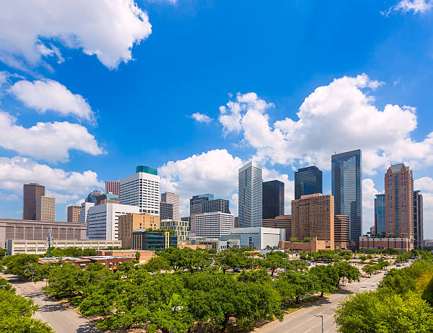 istock Houston skyline from south in Texas US 536110457