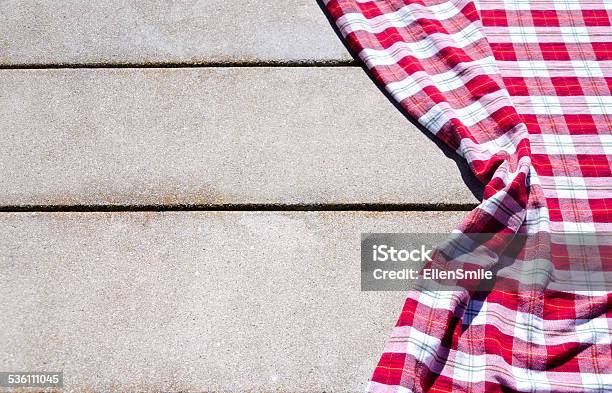 Picnic Tablecloth On The Table Stock Photo - Download Image Now - Picnic Table, Textile, Abstract
