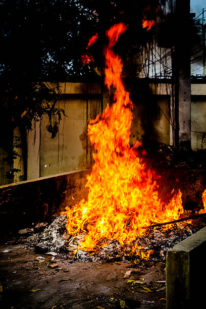 istock flames of huge bonfire 536111365