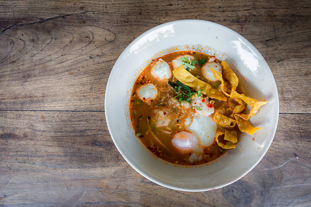 istock Pork noodle spicy soup thai style,tom yum 536111675