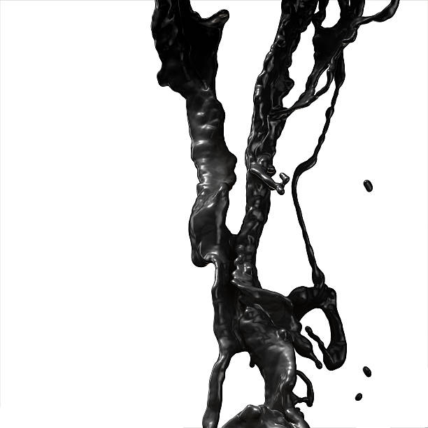 istock Splash of black fuel oil. 536111785