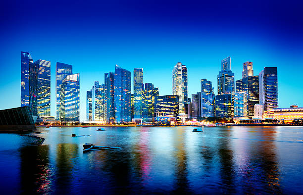 istock Cityscape Singapore Panoramic Night Concept 536115341
