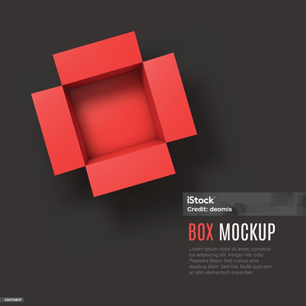 Open box mockup template. Top view Open box mockup template. Top view. Vector Illustration EPS10. Box - Container stock vector