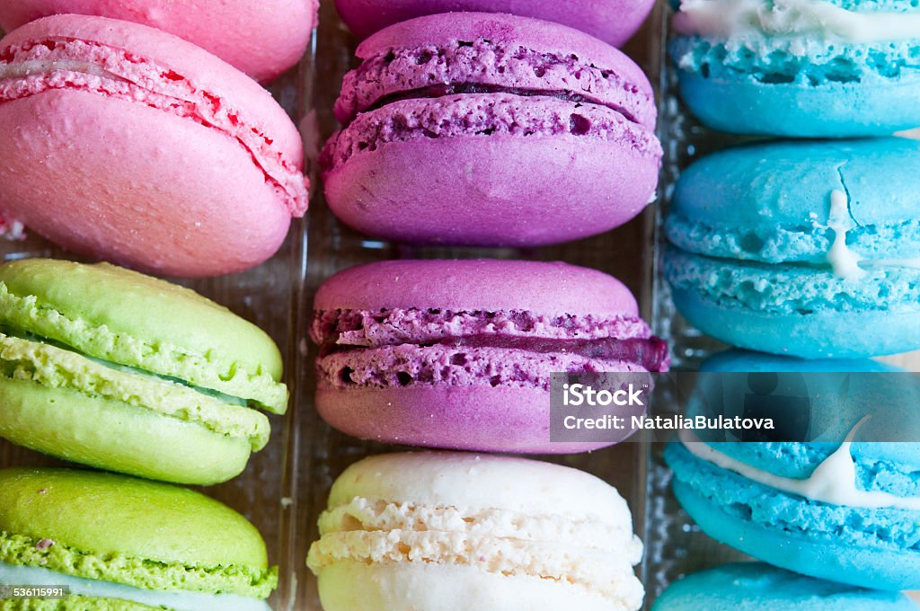 Sweet and colorful french macaroons 2015 Stock Photo