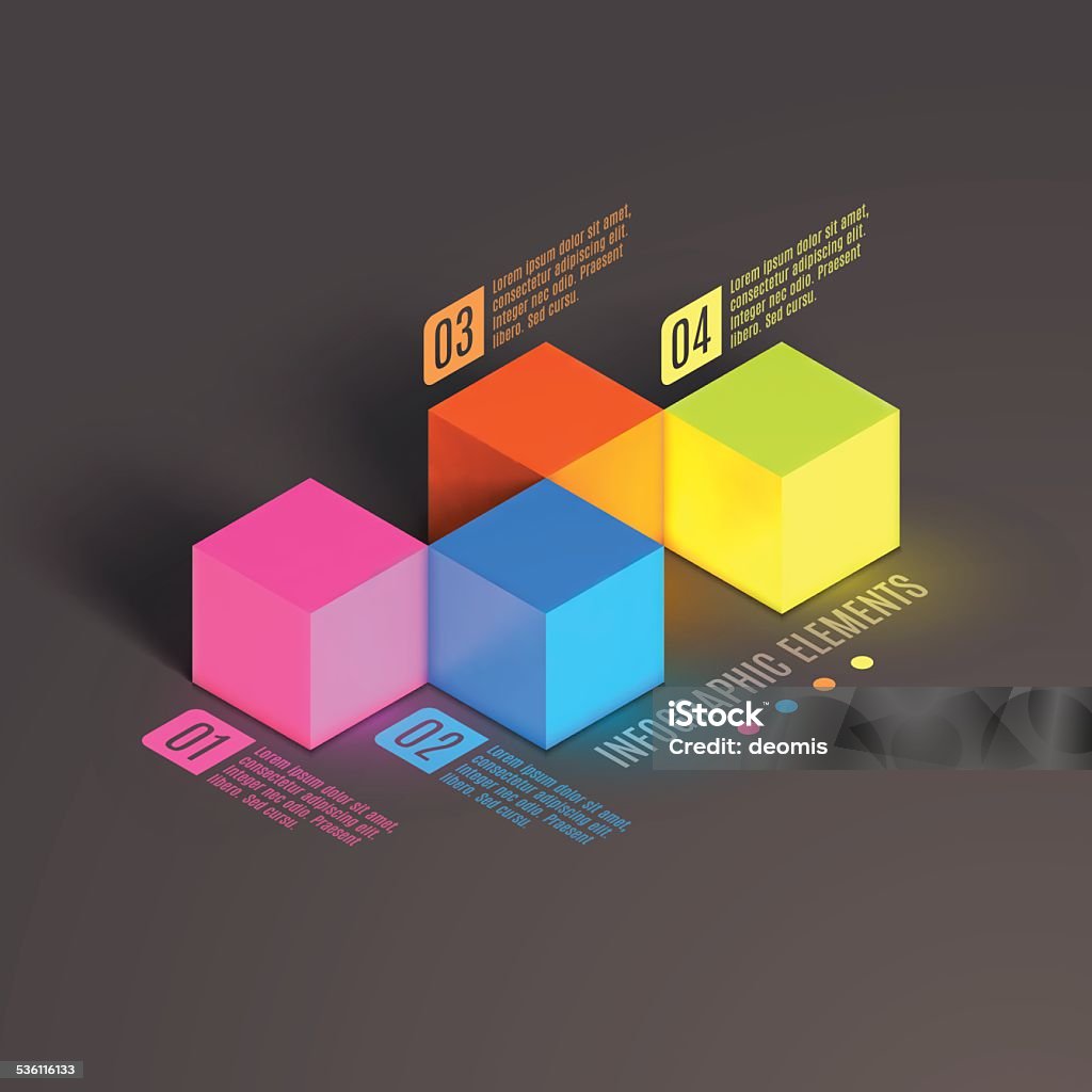 Business Infographics cube Business Infographics cube. 3d vector isometric illustration. Can be used for web design and workflow layout Cube Shape stock vector