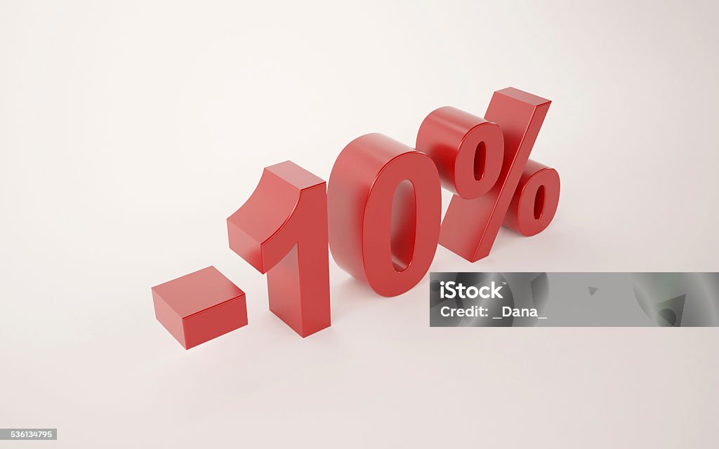 3d illustration of 10 percent discount sign over white background 10 percent discount sign over white background 2015 Stock Photo