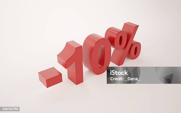 3d Illustration Of 10 Percent Discount Sign Over White Background Stock Photo - Download Image Now