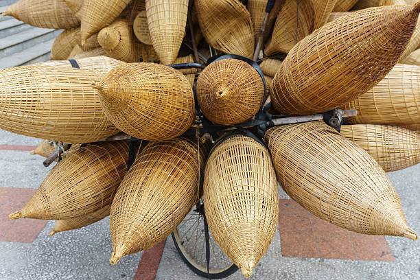istock Bike carry bamboo baskets 536135489