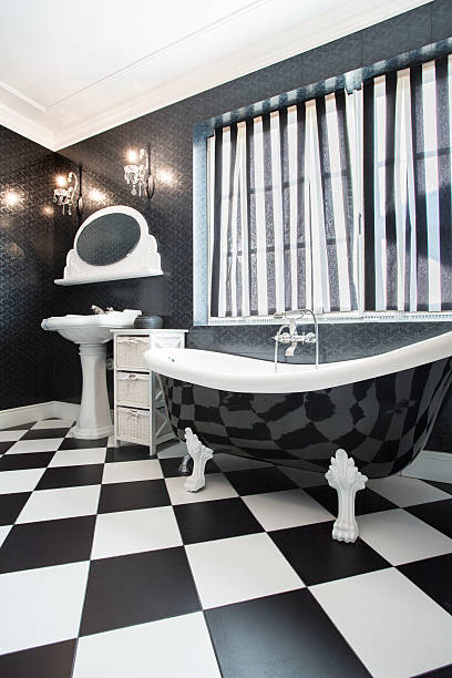 istock Black bathtub in contemporary bathroom 536135641