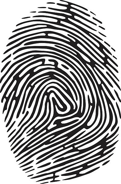 odcisk palca - fingerprint thumbprint human finger track stock illustrations