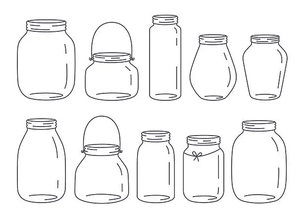 Vector illustration of Jars set