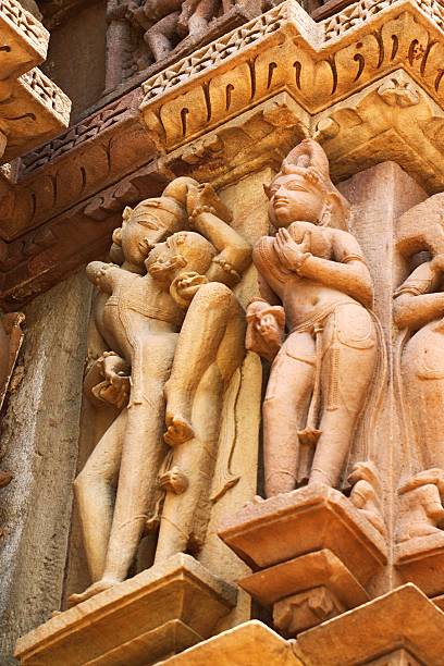 istock Khajuraho temples and their erotic sculptures, India 536141621