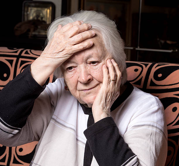 istock Old woman suffering from headache 536141861