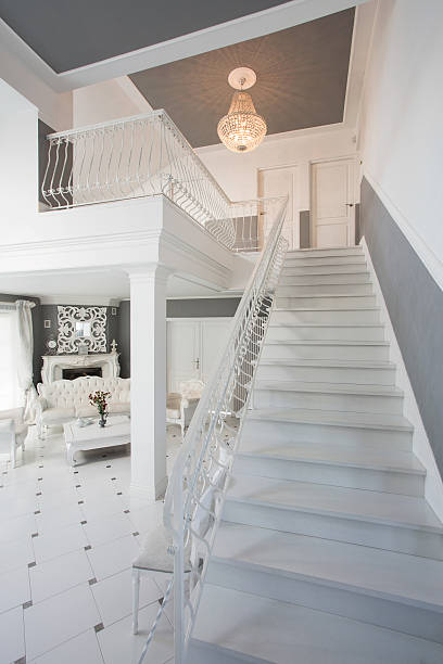 istock Beauty white stairs in home 536141879