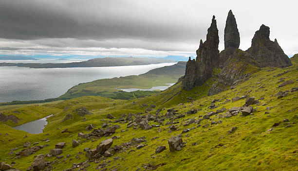 istock Scottish basaltic landscape in Skye isle. Old man of Storr 536169979
