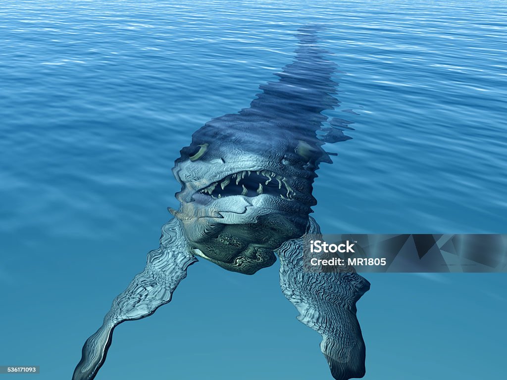 Rhizodus Computer generated 3D illustration with the prehistoric fish Rhizodus Paleontology Stock Photo