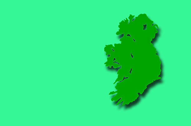 istock Map of Ireland... Green Background With Copy 536192779