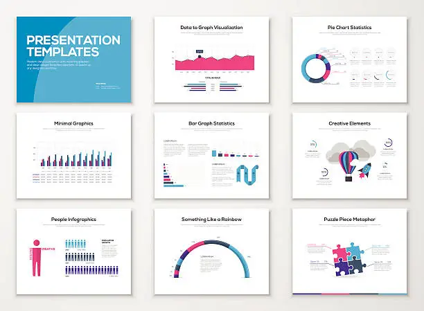 Vector illustration of Infographic presentation slide templates and business vector brochures