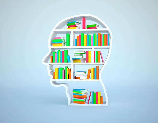 istock Head profile with brain full of books 536192997