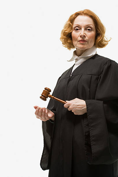 porträt von eine weibliche schiedsrichter - judge stock-fotos und bilder