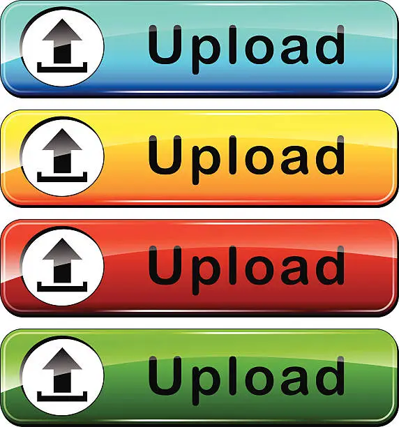 Vector illustration of upload push buttons