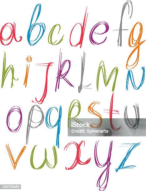 Letter Gscript Vector Handwritten Vector Script Alphabet Letters Set Stock Illustration ...