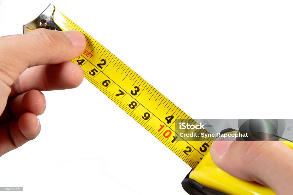 Hand With Ruler Tape Stock Photo - Download Image Now - 2015
