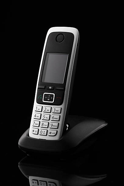 istock Cordless telephone on black background 536195133