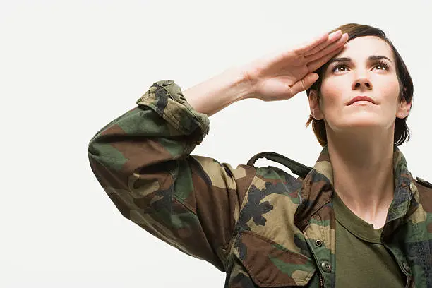 Photo of Portrait of a woman soldier