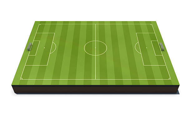 istock Layout football field isolated on white 536215327