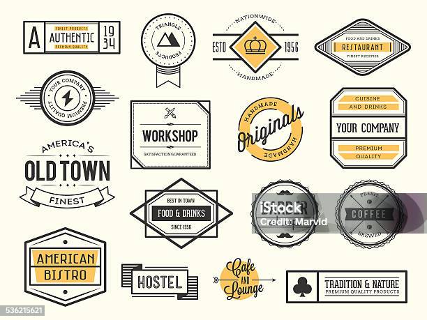 Set Of Vintage Logos Badges And Labels Stock Illustration - Download Image Now - Badge, Retro Style, Old-fashioned