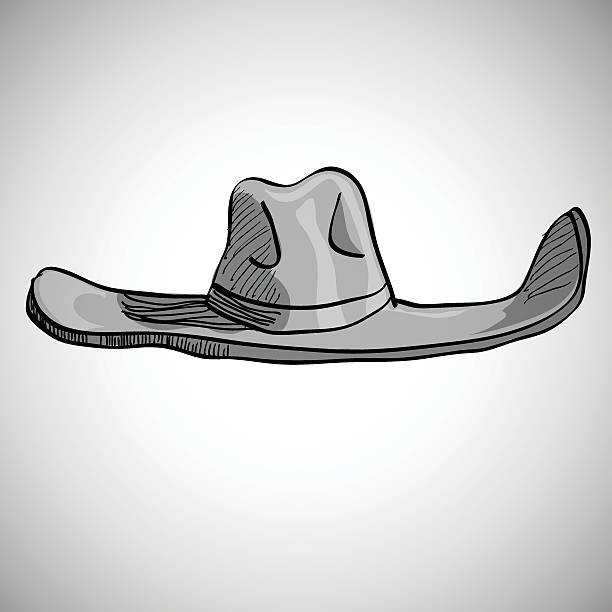 illustrazioni stock, clip art, cartoni animati e icone di tendenza di cappello da cowboy su sfondo bianco. - hide leather backgrounds isolated