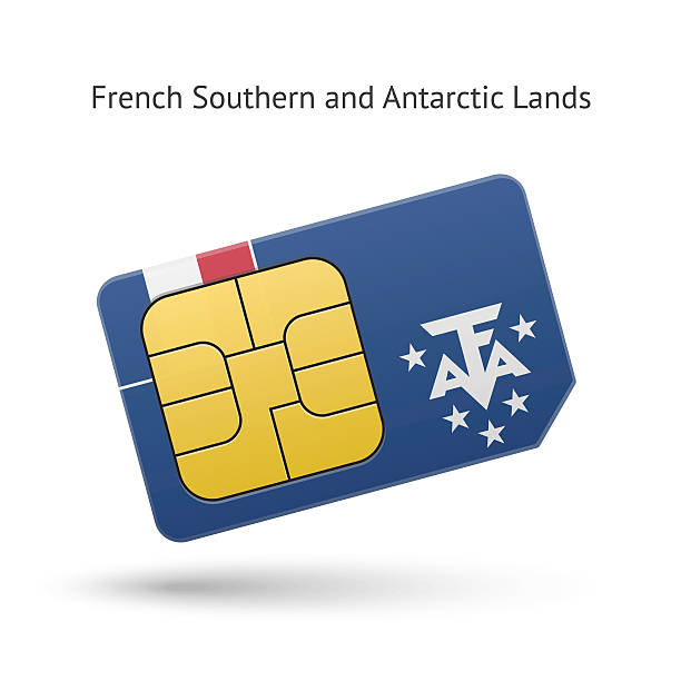 istock French Southern and Antarctic Lands phone sim card with flag 536218433
