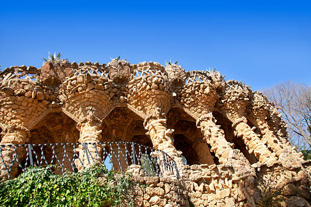 istock Barcelona Park Guell of Gaudi stone columns 536220351