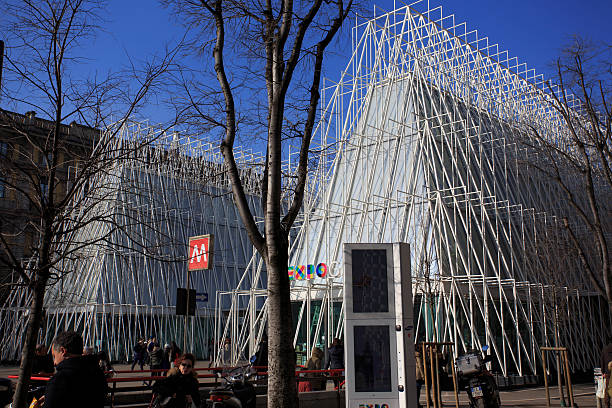 Milan, Italy - January 29, 2015: EXPO gate in Milano 2015. The Expo 2015 is the Universal Exposition after Expo 2012, and will be hosted by Milan, Italy, starting on 1st May 2015 and ending on 31st October.  Expo Milano 2015 is around the theme â Feeding the Planet - Energy for Lifeâ and it will be the biggest event around food and nutrition even realized with some very unique and innovative features. The exposition area will be 1,1 million m2 and more than 140 Nations and International Organizations will take part of it. During 6 months Milan will become a world-wide showcase for the Countries that will show their best technologies to give a concrete answer to a fundamental need: to be able to guarantee healthy and safe food for the whole people and in the meantime respect and protect the Planet. Moreover Expo Milano 2015 will offer the possibility to meet and eat the best typical food of each Country and to discover the different agricultural traditions.
