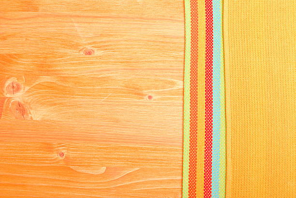 istock napkin on a yellow board right, left space for text 536221143