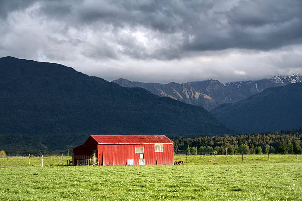 istock Red Barn in New Zealand 536244431