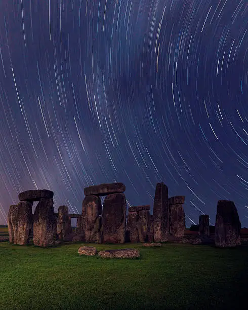 Photo of Stonehenge star trails