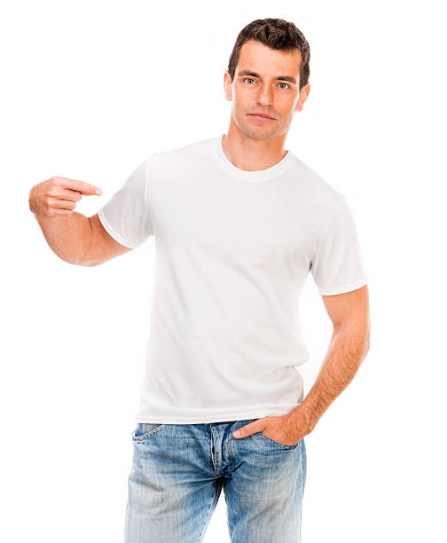 istock white t shirt on a young man 536245777