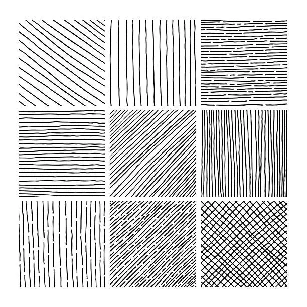 Vector illustration of Vector collection ink hand drawn hatch texture