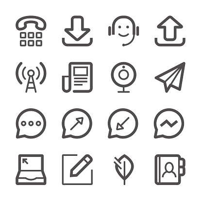 Professional set of 16 black and white pixel perfect icons ready to be used in websites, apps and all kinds of design projects. EPS 10 file.