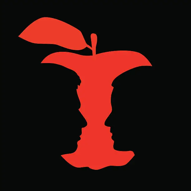 Vector illustration of Adam And Eve Apple