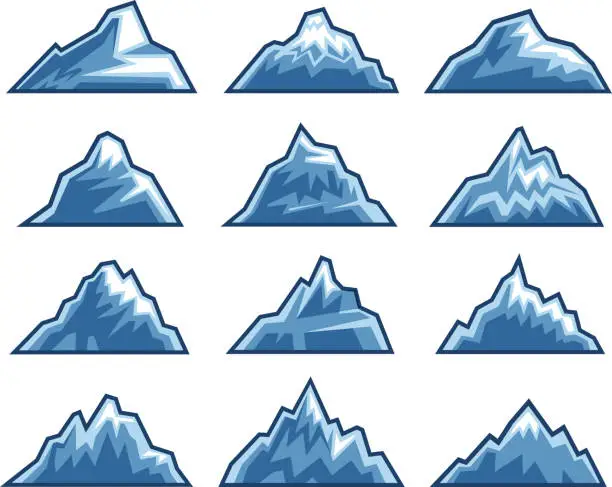 Vector illustration of mountain icons