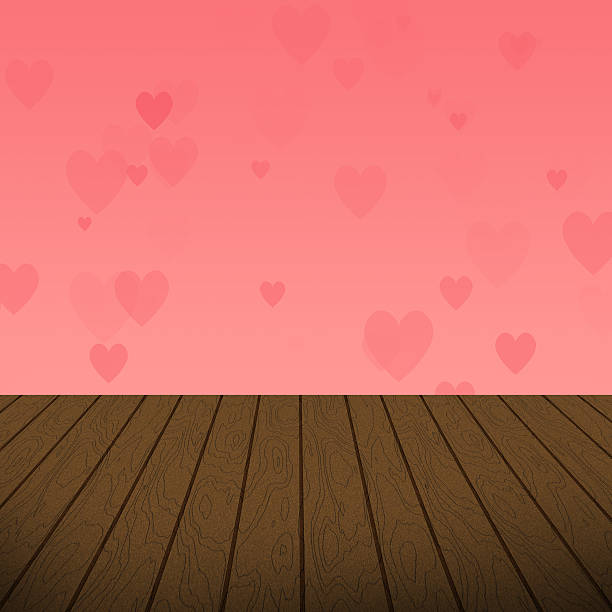 istock Abstract Pink Heart bubbles with wood background 536247863