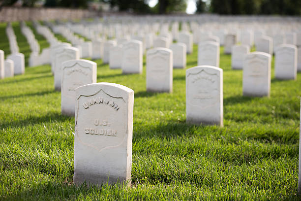 istock military cemetery headstones mark dead veterans graves 536261766