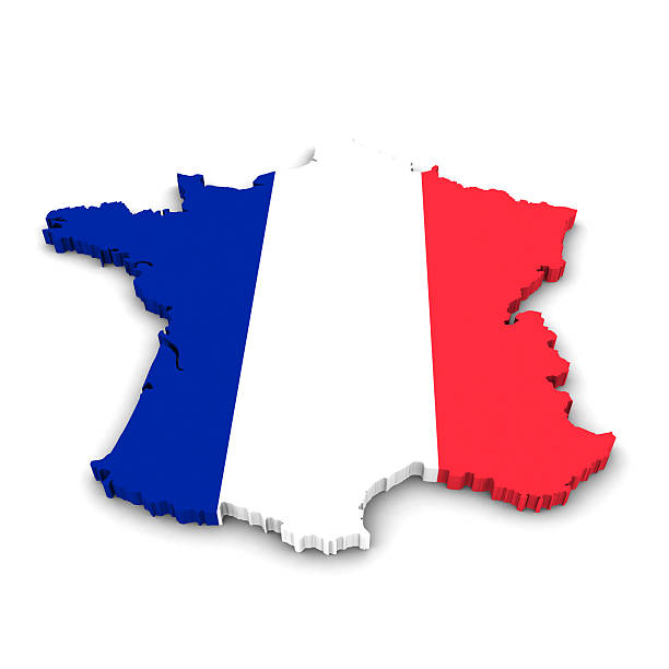 istock France Map Flag Outline in 3D 536272013
