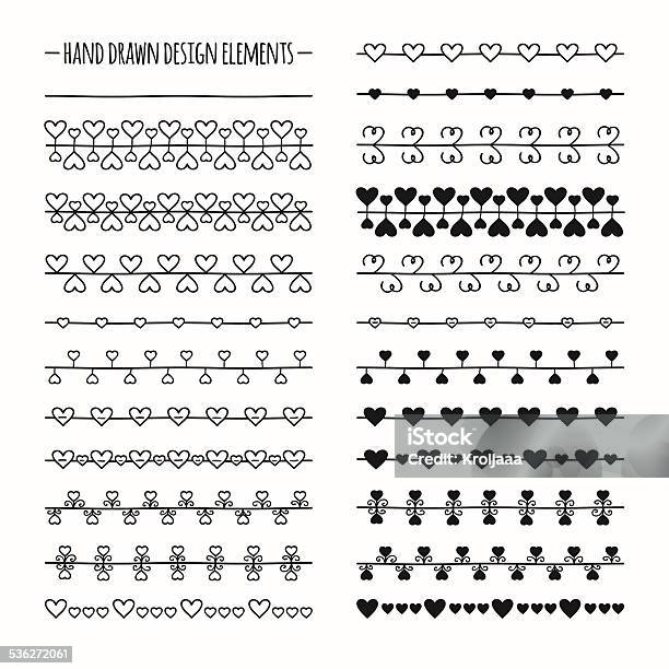 Hand Drawn Vector Line Border Set And Scribble Design Element Stock Illustration - Download Image Now