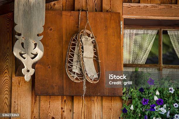 Old Snowshoes At The Shutter Of An Alpine Pasture Stock Photo - Download Image Now - Hiking, Hohe Tauern National Park, Hut